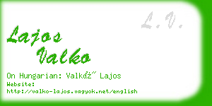 lajos valko business card